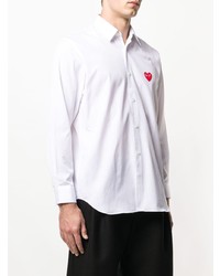 Мужская белая классическая рубашка с принтом от Comme Des Garcons Play
