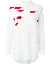 Женская белая классическая рубашка с принтом от Equipment