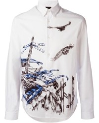 Мужская белая классическая рубашка с принтом от McQ by Alexander McQueen
