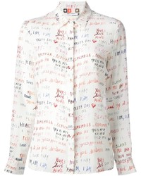 Женская белая классическая рубашка с принтом от MSGM
