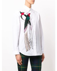 Женская белая классическая рубашка с принтом от N°21