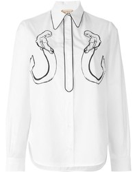 Женская белая классическая рубашка с принтом от No.21