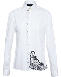 Женская белая классическая рубашка с принтом от Versus