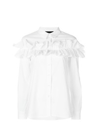 Женская белая классическая рубашка с рюшами от Boutique Moschino