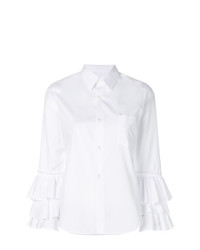 Женская белая классическая рубашка с рюшами от Comme Des Garcons Comme Des Garcons