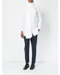 Женская белая классическая рубашка с рюшами от Comme des Garcons