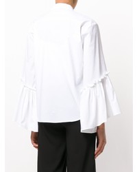 Женская белая классическая рубашка с рюшами от P.A.R.O.S.H.