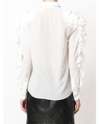 Женская белая классическая рубашка с рюшами от Faith Connexion