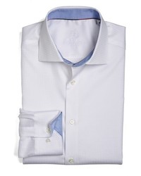 Белая классическая рубашка с узором "гусиные лапки"
