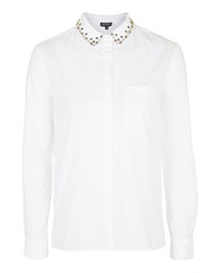 Белая классическая рубашка с украшением