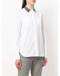 Женская белая классическая рубашка с украшением от Mantu