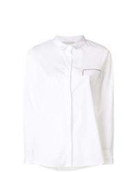 Женская белая классическая рубашка с украшением от Fabiana Filippi