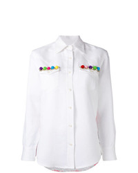 Женская белая классическая рубашка с украшением от Forte Dei Marmi Couture