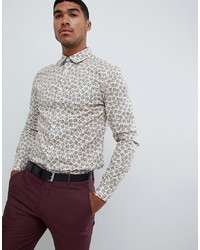 Мужская белая классическая рубашка с цветочным принтом от ASOS DESIGN