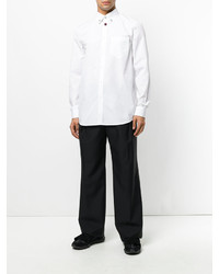 Мужская белая классическая рубашка с цветочным принтом от Givenchy
