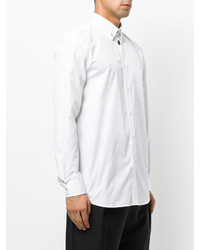 Мужская белая классическая рубашка с цветочным принтом от Givenchy