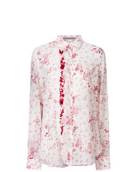 Женская белая классическая рубашка с цветочным принтом от Ermanno Scervino