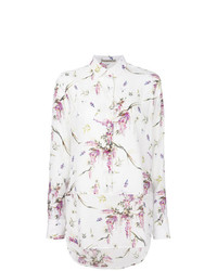 Женская белая классическая рубашка с цветочным принтом от Ermanno Scervino