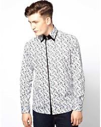 Мужская белая классическая рубашка с цветочным принтом от Guide