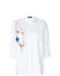 Женская белая классическая рубашка с цветочным принтом от Steffen Schraut