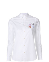 Женская белая классическая рубашка с цветочным принтом от Visvim