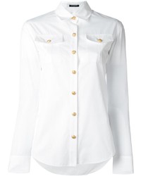 Женская белая классическая рубашка от Balmain