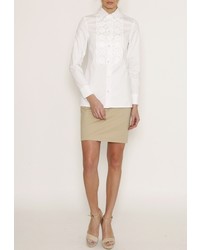 Женская белая классическая рубашка от Bergamoda