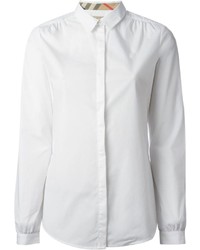 Женская белая классическая рубашка от Burberry