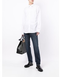 Мужская белая классическая рубашка от Armani Exchange