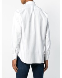 Мужская белая классическая рубашка от Canali