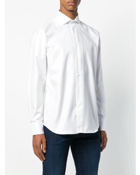 Мужская белая классическая рубашка от Canali