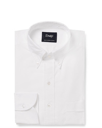 Мужская белая классическая рубашка от Drake's