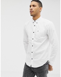 Мужская белая классическая рубашка от Hollister
