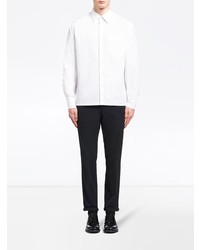 Мужская белая классическая рубашка от Prada