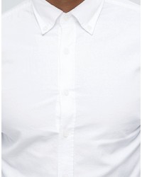 Мужская белая классическая рубашка от Mango