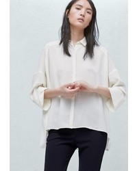 Женская белая классическая рубашка от Mango