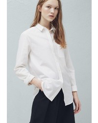 Женская белая классическая рубашка от Mango