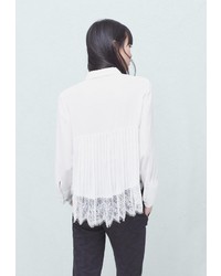 Женская белая классическая рубашка от Mango