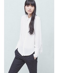 Женская белая классическая рубашка от Mango