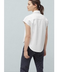 Женская белая классическая рубашка от Mango