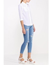 Женская белая классическая рубашка от Topshop