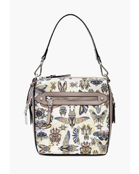 Белая кожаная большая сумка с принтом от Eleganzza