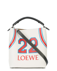 Белая кожаная большая сумка с принтом от Loewe