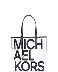 Белая кожаная большая сумка с принтом от MICHAEL Michael Kors