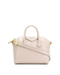 Белая кожаная большая сумка с шипами от Givenchy