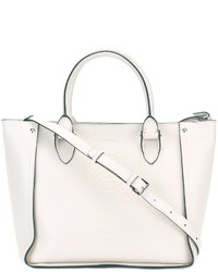 Белая кожаная большая сумка от Alexander McQueen