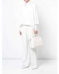 Белая кожаная большая сумка от Givenchy