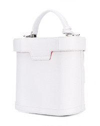 Белая кожаная большая сумка от MARK CROSS