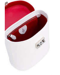 Белая кожаная большая сумка от MARK CROSS