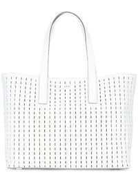 Белая кожаная большая сумка от DKNY